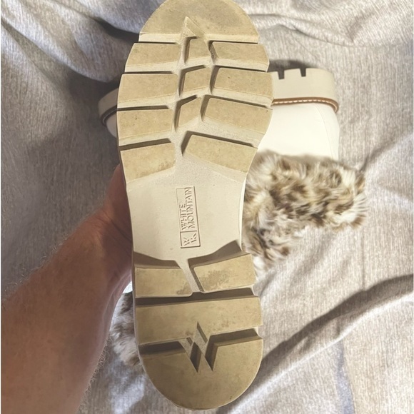 White Mountain Glamorous Lug Sole Shearling Booties from Macy’s Sz 7.5 - Picture 5 of 8